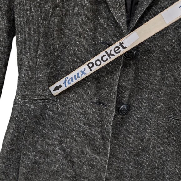 Cartonnier Anthropologie Blazer Jacket Womens Grey Single Breasted 2 Button Sz L - Picture 12 of 14